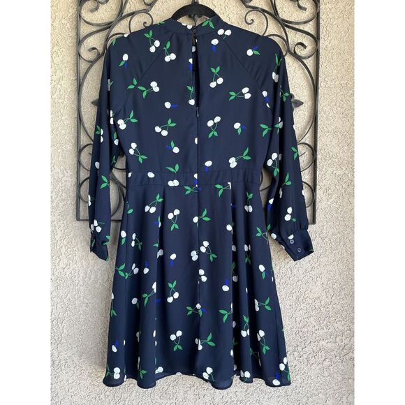 Banana Republic White Cherry High Neck Mini Dress - Size 4P - Multicolor - Picture 4 of 9